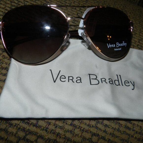 Vera Bradley Aya Polarized Aviator Sunglasses & Logo Dust bag💥🆕NWT! - Picture 10 of 15